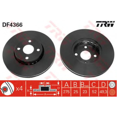 Kočioni disk TRW DF4366