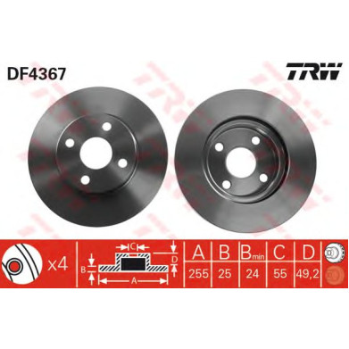 Kočioni disk TRW DF4367