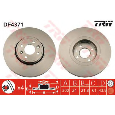 Kočioni disk TRW DF4371