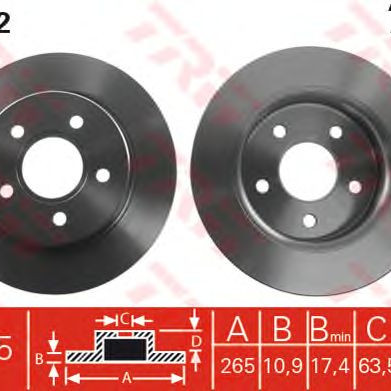 Kočioni disk TRW DF4372