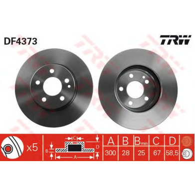 Kočioni disk TRW DF4373