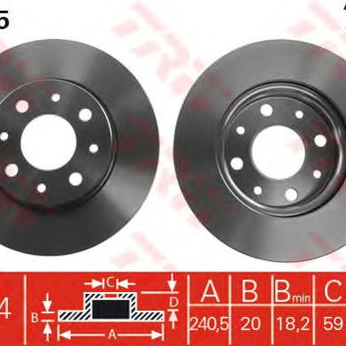 Kočioni disk TRW DF4375