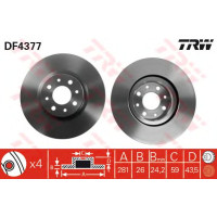 Kočioni disk TRW DF4377