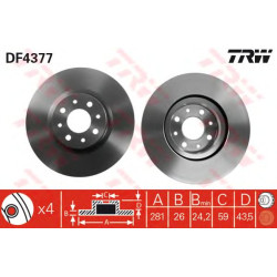 Kočioni disk TRW DF4377