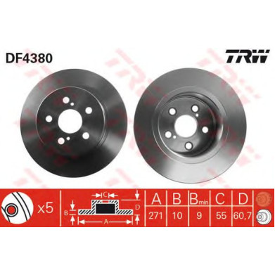 Kočioni disk TRW DF4380
