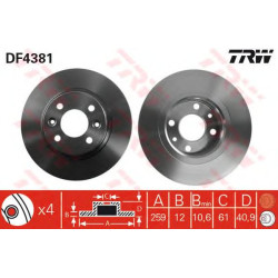 Kočioni disk TRW DF4381