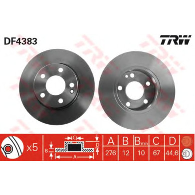 Kočioni disk TRW DF4383