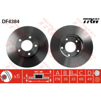 Kočioni disk TRW DF4384