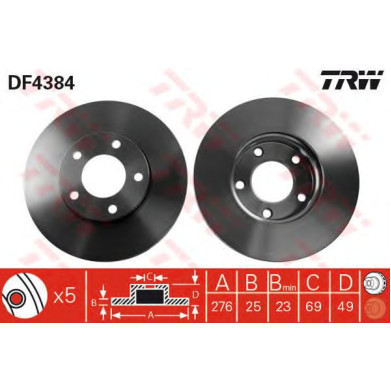 Kočioni disk TRW DF4384