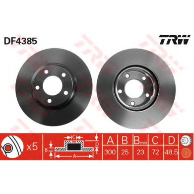 Kočioni disk TRW DF4385