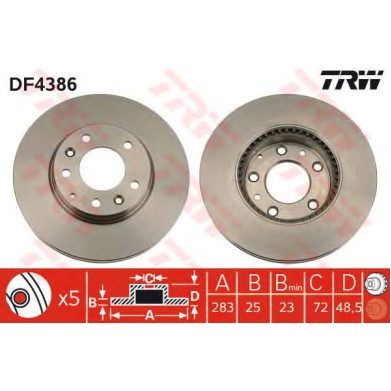 Kočioni disk TRW DF4386