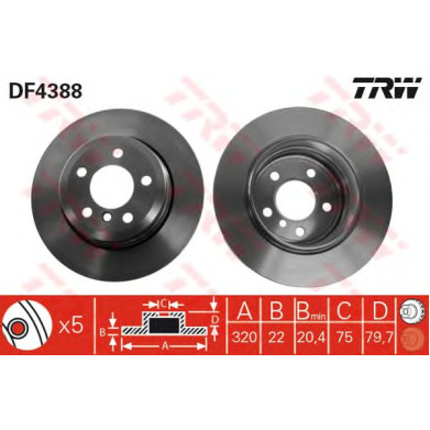 Kočioni disk TRW DF4388