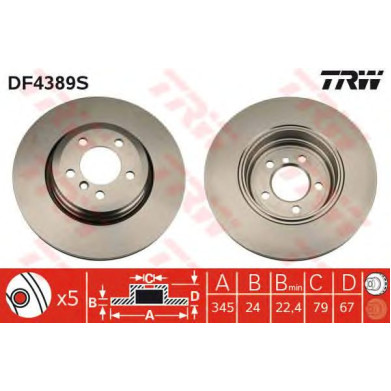 Kočioni disk TRW DF4389S
