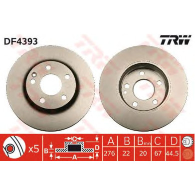 Kočioni disk TRW DF4393