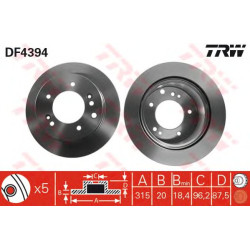 Kočioni disk TRW DF4394