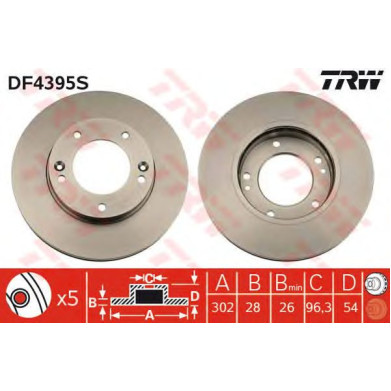 Kočioni disk TRW DF4395S