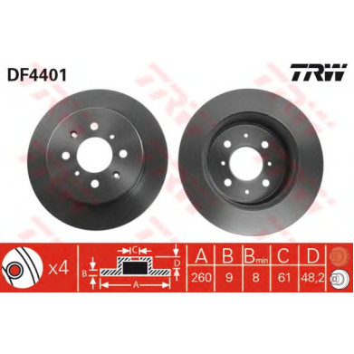 Kočioni disk TRW DF4401