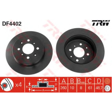 Kočioni disk TRW DF4402