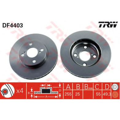 Kočioni disk TRW DF4403