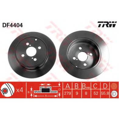 Kočioni disk TRW DF4404