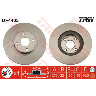 Kočioni disk TRW DF4405