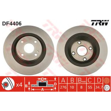 Kočioni disk TRW DF4406