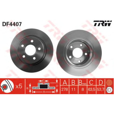 Kočioni disk TRW DF4407