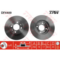 Kočioni disk TRW DF4409