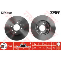 Kočioni disk TRW DF4409
