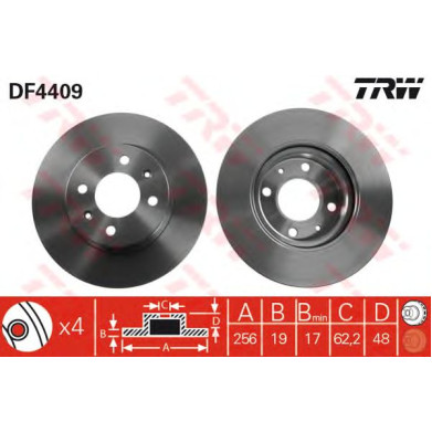 Kočioni disk TRW DF4409