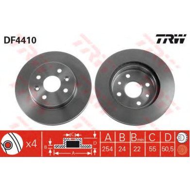 Kočioni disk TRW DF4410
