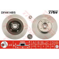 Kočioni disk s ležajem TRW DF4414BS