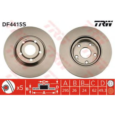 Kočioni disk TRW DF4415S