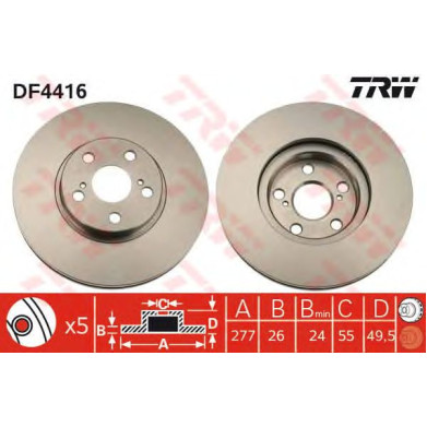 Kočioni disk TRW DF4416