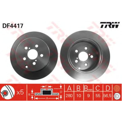 Kočioni disk TRW DF4417