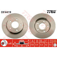 Kočioni disk TRW DF4419