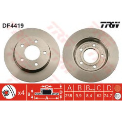 Kočioni disk TRW DF4419