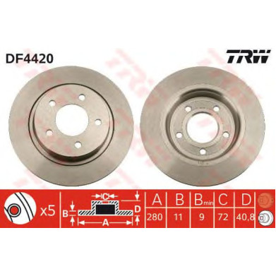 Kočioni disk TRW DF4420