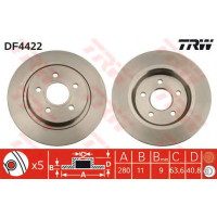 Kočioni disk TRW DF4422