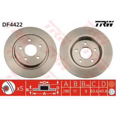 Kočioni disk TRW DF4422