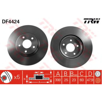 Kočioni disk TRW DF4424