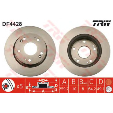 Kočioni disk TRW DF4428