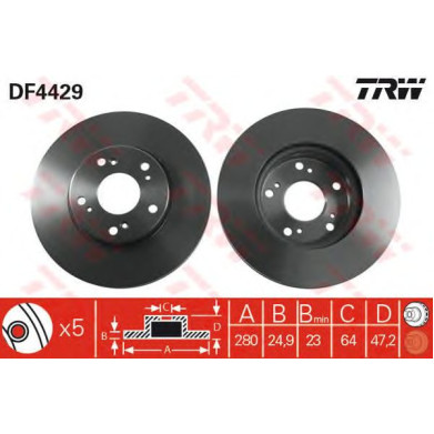 Kočioni disk TRW DF4429