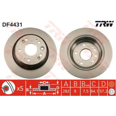 Kočioni disk TRW DF4431