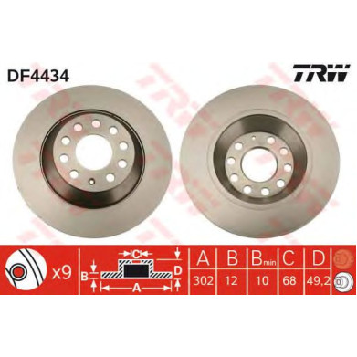 Kočioni disk TRW DF4434