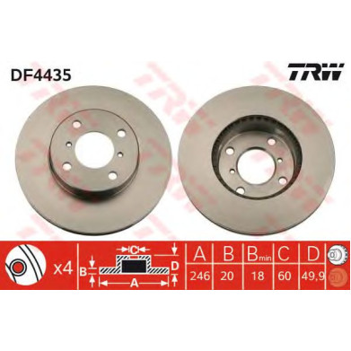 Kočioni disk TRW DF4435