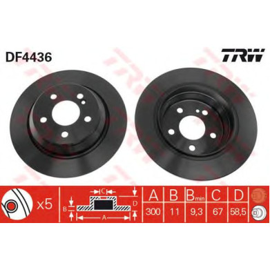 Kočioni disk TRW DF4436