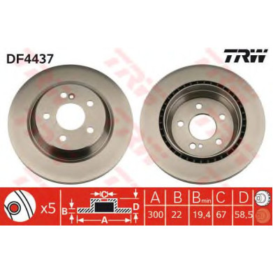 Kočioni disk TRW DF4437