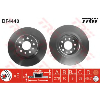 Kočioni disk TRW DF4440