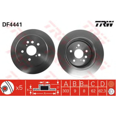 Kočioni disk TRW DF4441